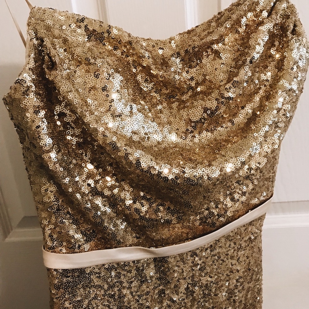 GOLD SEQUIN GOWN / BRIDESMAID DRESS